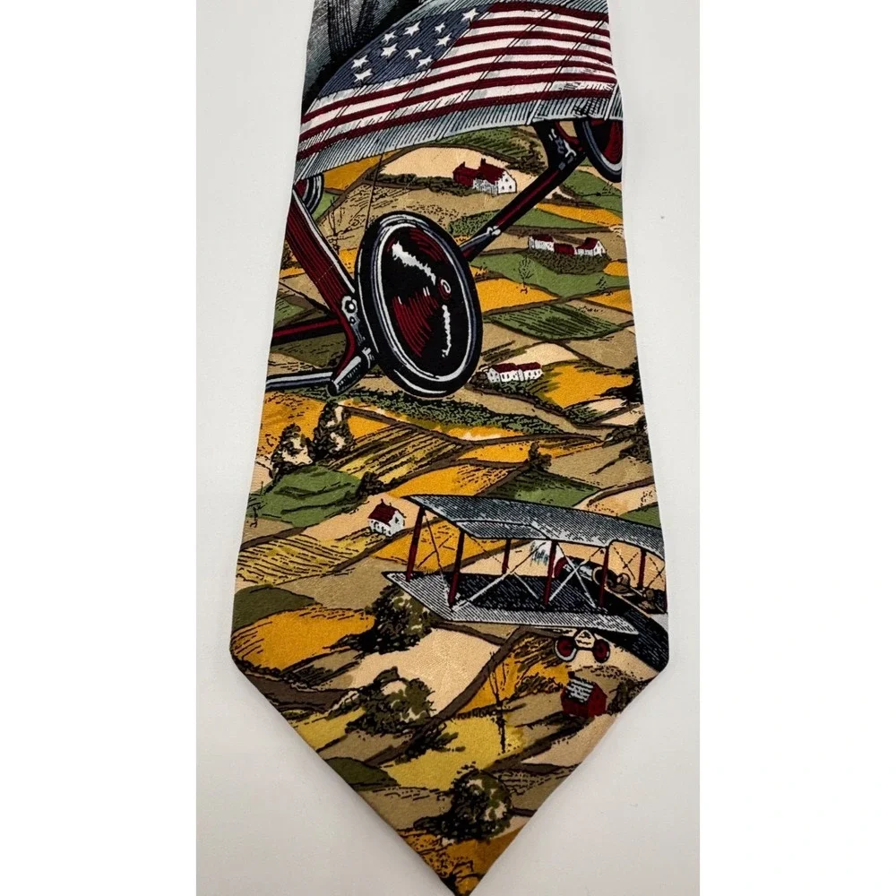 VTG Tango by Max Raab Americana Series High Flyer 1926 Silk Tie Biplane Aviation